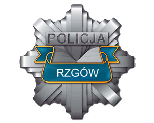 Gwiazda policyjna z napisem KP Rzgów.