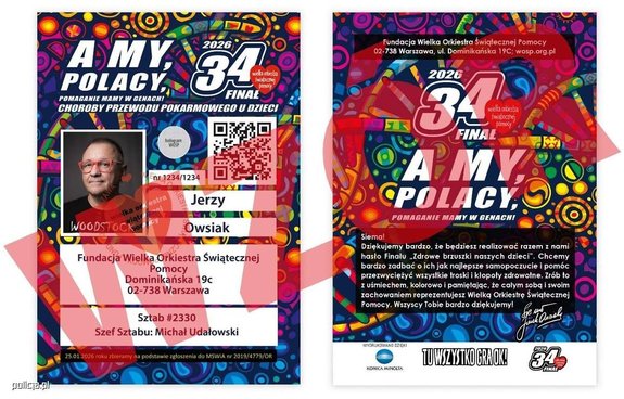 Plakat dotyczący wielkiej orkiestry Świątecznej pomocy, wzór.