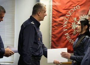 Policjanci na odprawie rocznej.