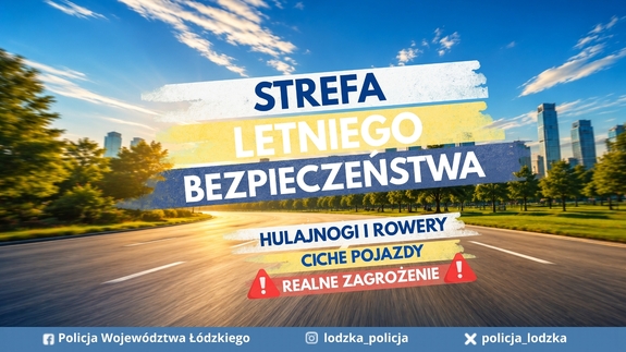 Plakat z napisem strefa letniego bezpieczeństwa.
