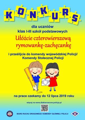 plakat dotyczący konkursu pn. ,,Rymowanka - zachęcanka""